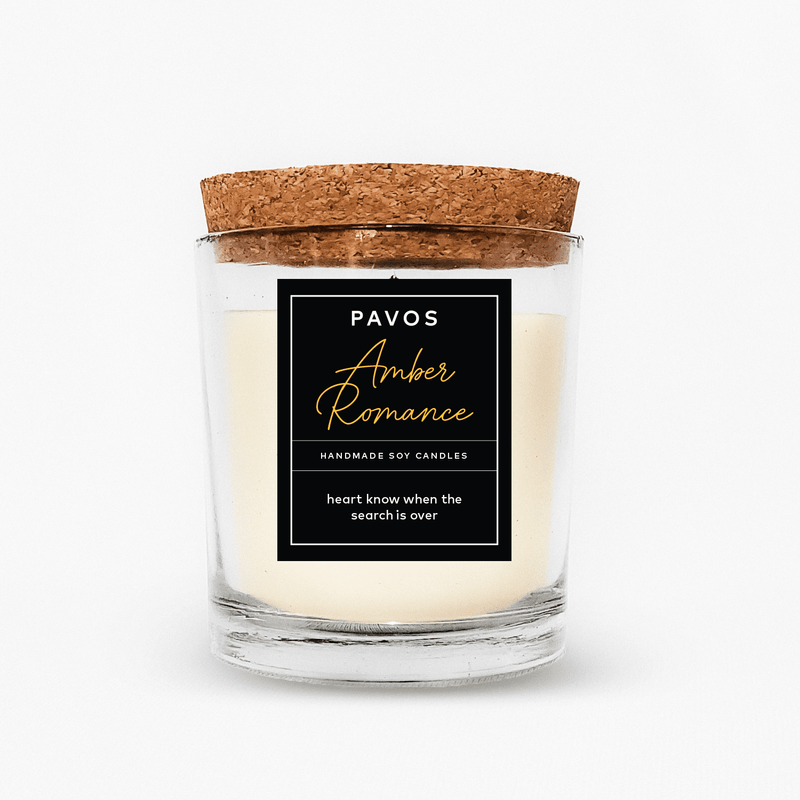 Romantic Amber Romance Soy Wax Glass Jar Candle
