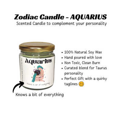 Sun Sign Candles - Aquarius - Jasmine Lemon Drakkar