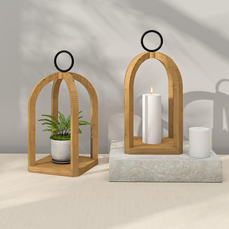 Tømmer Wooden Hanging Lantern Candle Holder